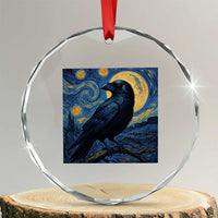 Starry Night Raven Moon Van Gogh Crystal Glass Ornament - Wonder Print Shop