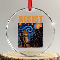 Starry Night Resist Frog Crystal Glass Ornament Resistance Protest Surreal Art Graphic TS02