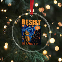 Starry Night Resist Frog Crystal Glass Ornament Resistance Protest Surreal Art Graphic TS02