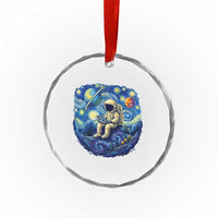 Starry Night Space Bookworm Crystal Glass Ornament Funny Astronaut Reader Gift