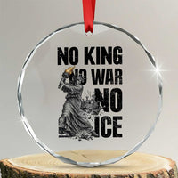 Statue Of Liberty Freedom Protest Crystal Glass Ornament No Kings No Wars No Ice