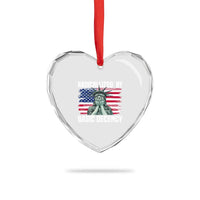 Statue of Liberty Patriotic Heart Crystal Glass Ornament Radicalized By Basic Decency - Wonder Print Shop