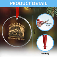 Steam Locomotive Legend of The Rails Train Crystal Glass Ornament