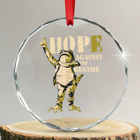 Stencil Protest Frog Crystal Glass Ornament Hope Against the Regime Portland Inflatable Resistance - Wonder Print Shop