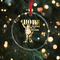 Stencil Protest Frog Crystal Glass Ornament Hope Against the Regime Portland Inflatable Resistance TS02