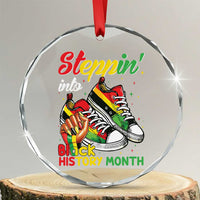 Stepping Into Black History Month Crystal Glass Ornament Black Girls Sneakers - Wonder Print Shop