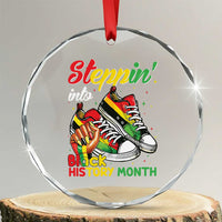 Stepping Into Black History Month Crystal Glass Ornament Black Girls Sneakers TS02