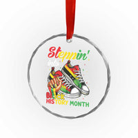 Stepping Into Black History Month Crystal Glass Ornament Black Girls Sneakers - Wonder Print Shop