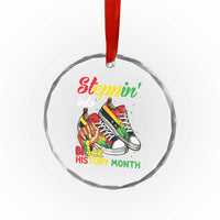 Stepping Into Black History Month Crystal Glass Ornament Black Girls Sneakers TS02