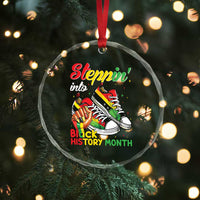 Stepping Into Black History Month Crystal Glass Ornament Black Girls Sneakers TS02
