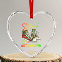 Stepping Into Black History Month Heart Crystal Glass Ornament Sneakers - Wonder Print Shop