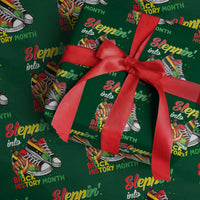 Stepping Into Black History Month Wrapping Paper Roll Black Girls Sneakers - Wonder Print Shop