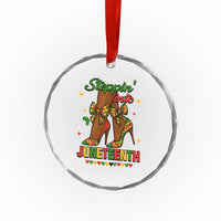 Stepping Into Juneteenth Crystal Glass Ornament Afro Diva High with African Pride TS02