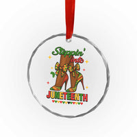 Stepping Into Juneteenth Crystal Glass Ornament Afro Diva High with African Pride - Wonder Print Shop