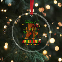 Stepping Into Juneteenth Crystal Glass Ornament Afro Diva High with African Pride TS02