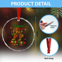 Stepping Into Juneteenth Crystal Glass Ornament Afro Diva High with African Pride TS02