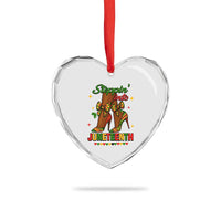 Stepping Into Juneteenth Heart Crystal Glass Ornament Afro Diva High with African Pride - Wonder Print Shop