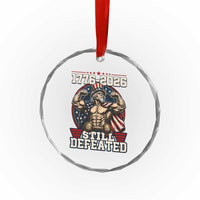 Still Undefeated 1776 to 2026 Muscular Uncle Sam Crystal Glass Ornament Buff Bodybuilder American Flag 250th Anniversary Semiquincentennial