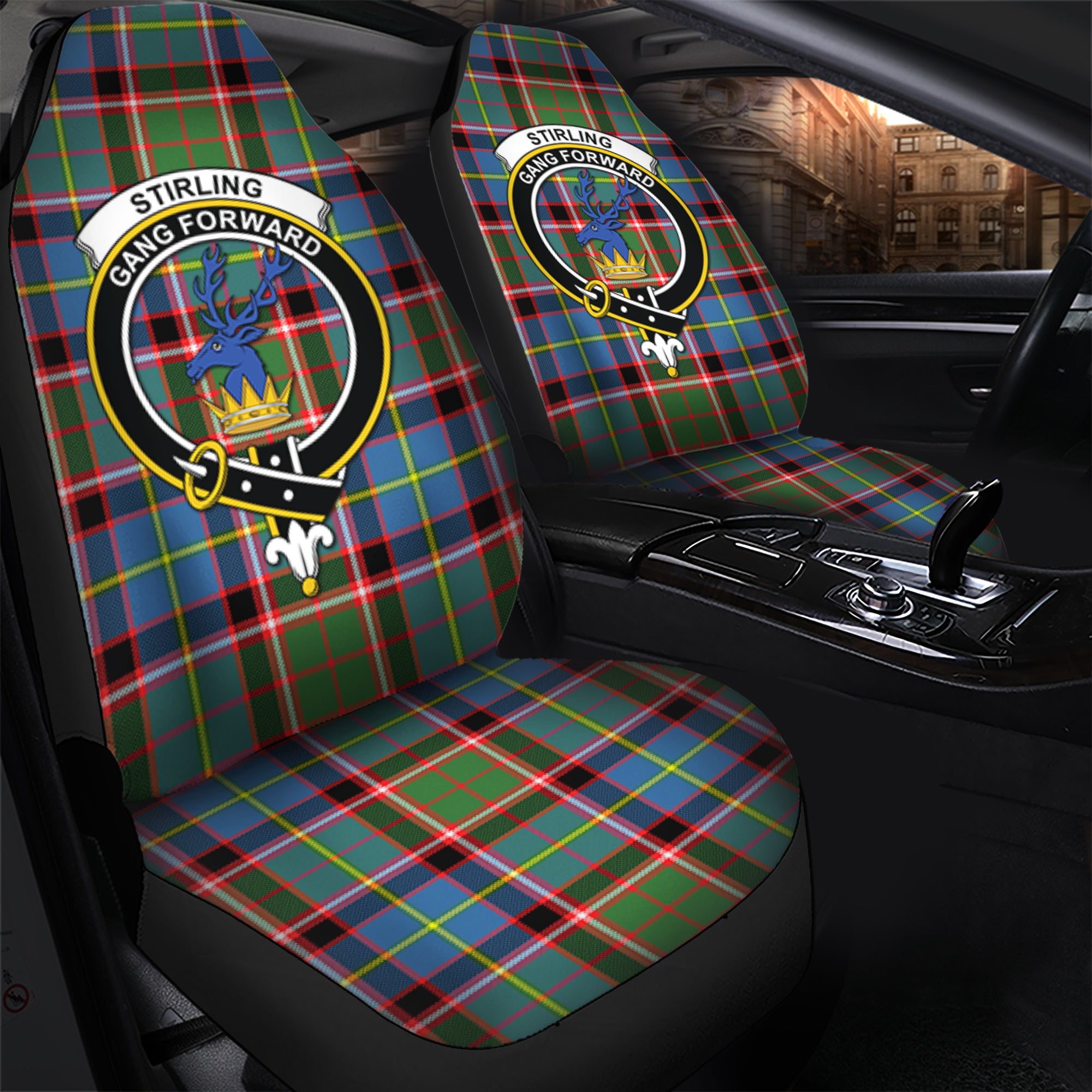 Stirling Bannockburn Clan Tartan Car Seat Cover, Family Crest Tartan Seat Cover TS23