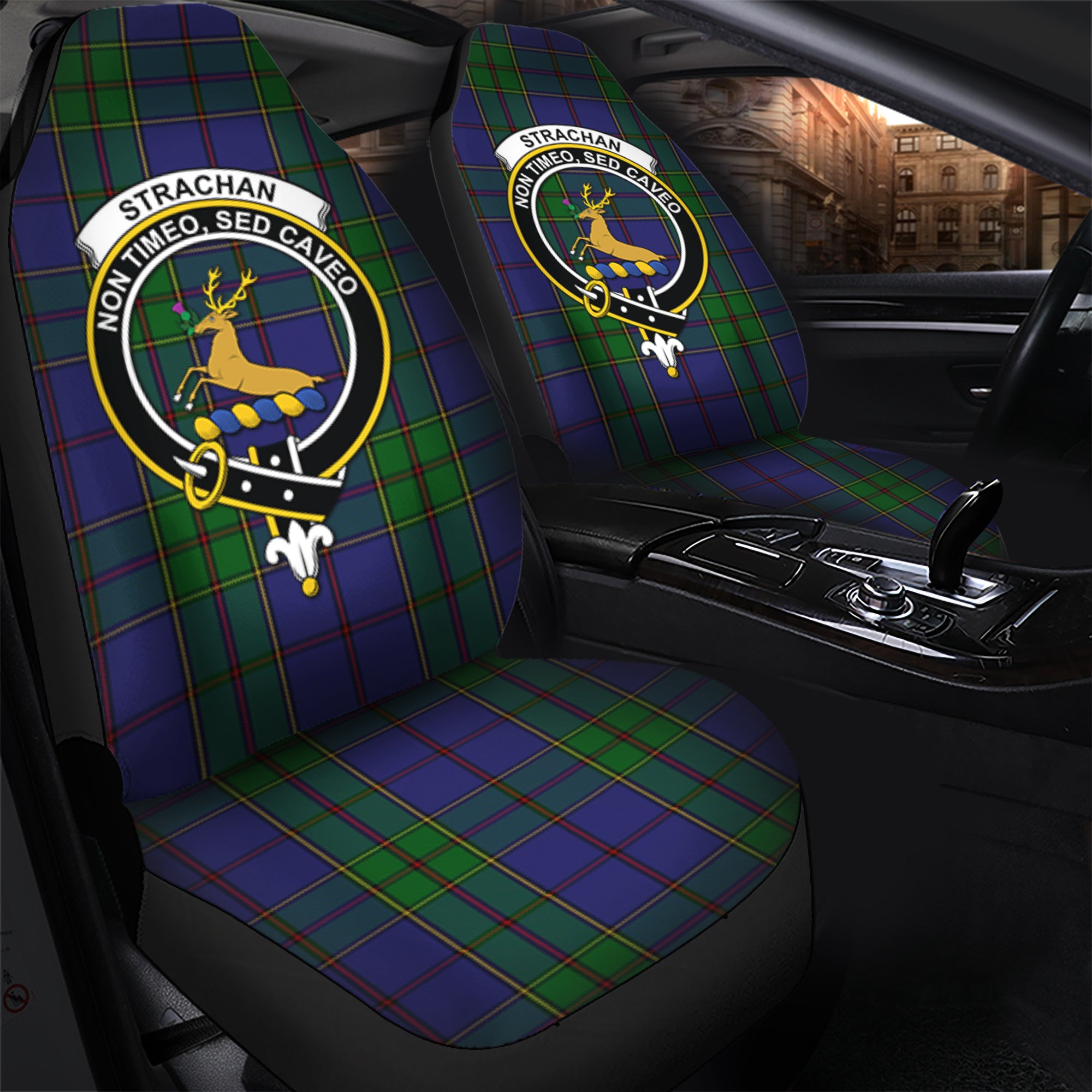 Strachan Clan Tartan Car Seat Cover, Family Crest Tartan Seat Cover TS23