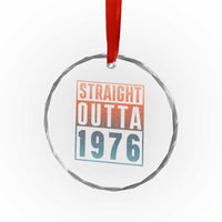 Straight Outta 1976 Crystal Glass Ornament Funny 50th Birthday Retro Neon Gradient Effect Printing