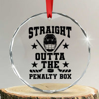 Straight Outta The Penalty Box Crystal Glass Ornament Funny Youth Ice Hockey Gift TS12