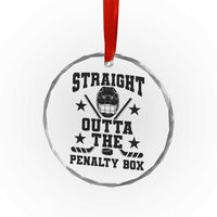 Straight Outta The Penalty Box Crystal Glass Ornament Funny Youth Ice Hockey Gift - Wonder Print Shop