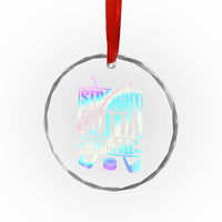 Straight Outta The Penalty Box Crystal Glass Ornament Iridescent Effect Hockey Player Gift - Wonder Print Shop