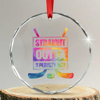 Straight Outta The Penalty Box Crystal Glass Ornament Tie Dye Effect Hockey Player Gift - Wonder Print Shop