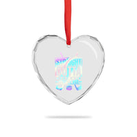 Straight Outta The Penalty Box Heart Crystal Glass Ornament Iridescent Effect Hockey Player Gift - Wonder Print Shop