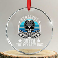 Straight Outta The Penalty Box Hockey Crystal Glass Ornament Funny Skull Player Gift TS12