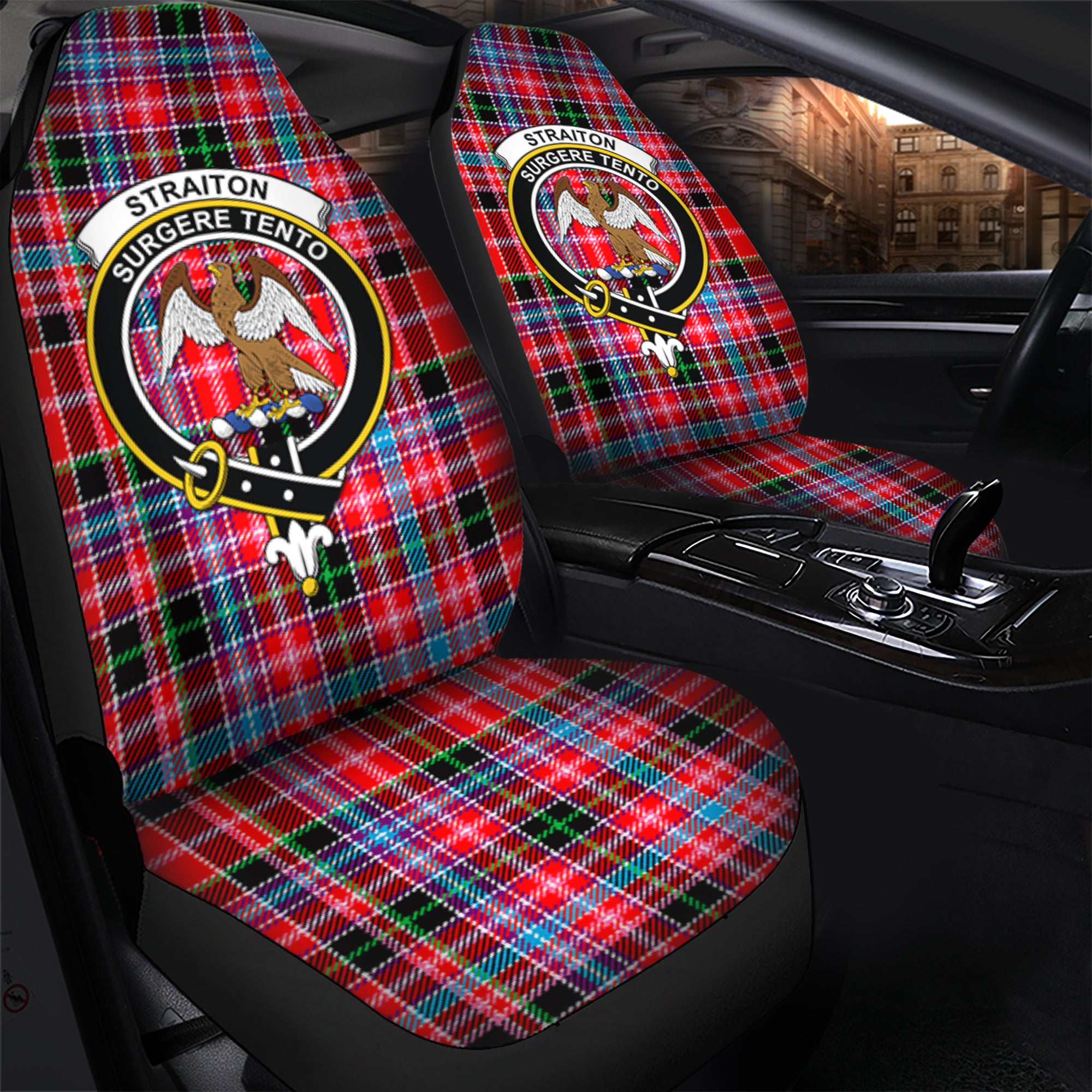 Straiton Clan Tartan Car Seat Cover, Family Crest Tartan Seat Cover TS23