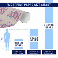 Striped Glitter Effect Printed Trans Rights Wrapping Paper Roll Be Yourself They Will Adjust
