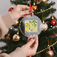 Striped Summer Lemon Crystal Glass Ornament Citrus Fruit Lover Gift