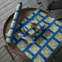 Striped Summer Lemon Wrapping Paper Roll Citrus Fruit Lover Gift