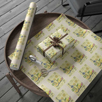 Striped Summer Lemonade Wrapping Paper Roll Preppy Brushstroke Aesthetic Graphic