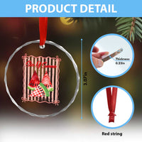Striped Watermelon Beach Vibes Graphic Crystal Glass Ornament Slice Of Summer