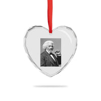 Strong Black History Leader Heart Crystal Glass Ornament Frederick Douglass Empowerment - Wonder Print Shop