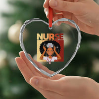 Strong Black Nurse Heart Crystal Glass Ornament Black History Medical Professional Gift - Wonder Print Shop