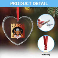 Strong Black Nurse Heart Crystal Glass Ornament Black History Medical Professional Gift - Wonder Print Shop