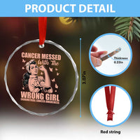 Strong Girl Endometrial Cancer Crystal Glass Ornament Cancer Messed With The Wrong Girl