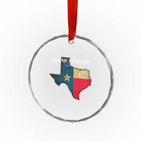 Strong Texas Crystal Glass Ornament Retro Lone Star State Pride Distressed Flag TS02