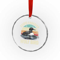 Stupid Canadian Wolf Bird Crystal Glass Ornament Funny Retro LGBT Romance Hockey Fan - Wonder Print Shop