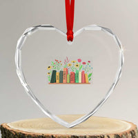 Subtle FDT 8647 Heart Crystal Glass Ornament Foxtrots Deltas Tangos Book Lovers Flower - Wonder Print Shop