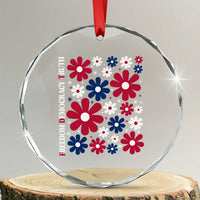 Subtle FDT Crystal Glass Ornament Boho Floral Red White Blue Social Justice TS10