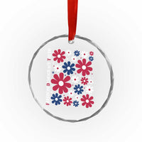 Subtle FDT Crystal Glass Ornament Boho Floral Red White Blue Social Justice - Wonder Print Shop
