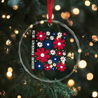 Subtle FDT Crystal Glass Ornament Boho Floral Red White Blue Social Justice - Wonder Print Shop