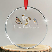 Subtle FDT Crystal Glass Ornament Flicker Dodo Titmouse Bird - Wonder Print Shop