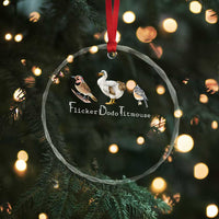 Subtle FDT Crystal Glass Ornament Flicker Dodo Titmouse Bird - Wonder Print Shop