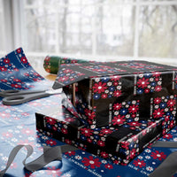 Subtle FDT Wrapping Paper Roll Boho Floral Red White Blue Social Justice - Wonder Print Shop